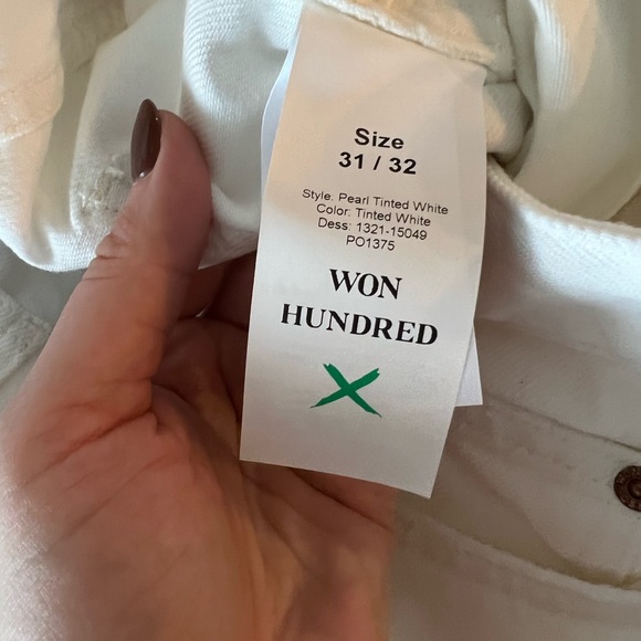 WON HUNDRED WHITE PEARL JEANS - Picture 7 of 7